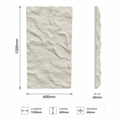 Panou decorativ 3D Stone-Rock 1200x600x60 mm Bej