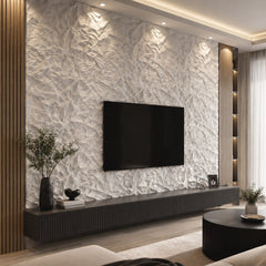 Panou decorativ 3D Stone-Rock Alb 2900x600x50mm