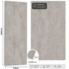 Panou SPC aspect ciment/beton GREJ MAT 2800x1220x3mm