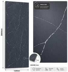 Panou SPC marble style NEGRU MAT   2800x1220x3mm