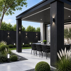 Panou WPC riflat negru, de exterior 2900*220*26mm