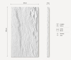 Panou decorativ 3D Stone-Rock ALB 1200X600X30mm
