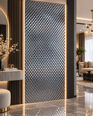 PANOU 3D AUTO-ADEZIV ARGINTIU – 248 × 98 cm