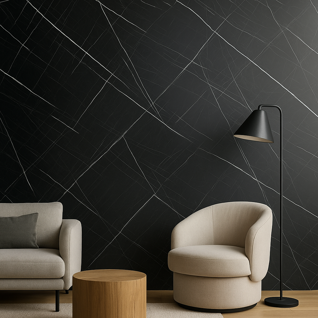 Panou PVC marble style NEGRU & ALB 2800x1220x3mm