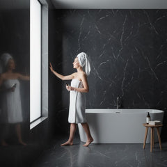 Panou SPC marble style NEGRU MAT   2800x1220x3mm