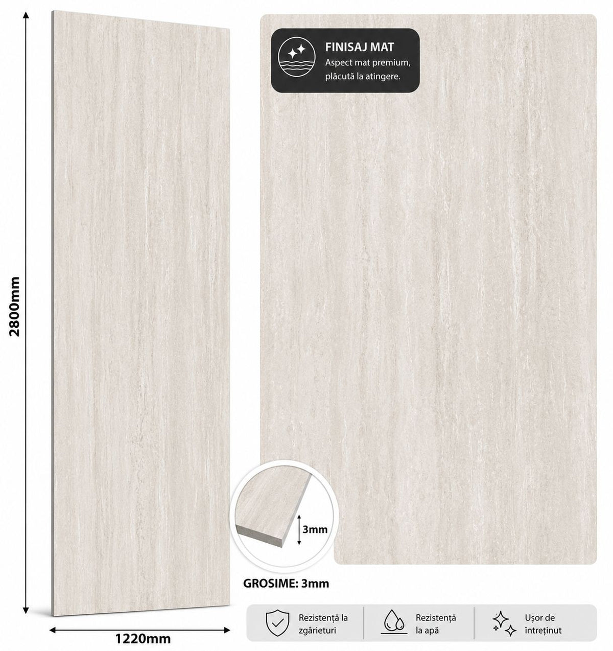 Panou SPC marble style TRAVERTIN 2800x1220x3mm
