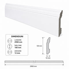 PLINTA DECORATIVA DIN POLIMER DUR 2900x100x12mm