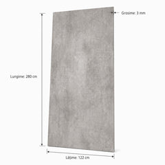 Panou SPC aspect ciment/beton GREJ MAT 2800x1220x3mm