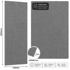 Panou SPC aspect ciment/beton GRI ANTRACIT 2800x1220x3mm