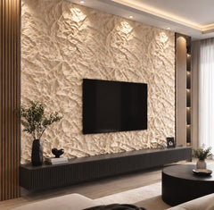 Panou decorativ 3D Stone-Rock Crem 2800x600x50mm