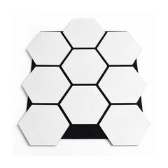 PANOU HEXAGONAL 3D ALB 800X650X16MM